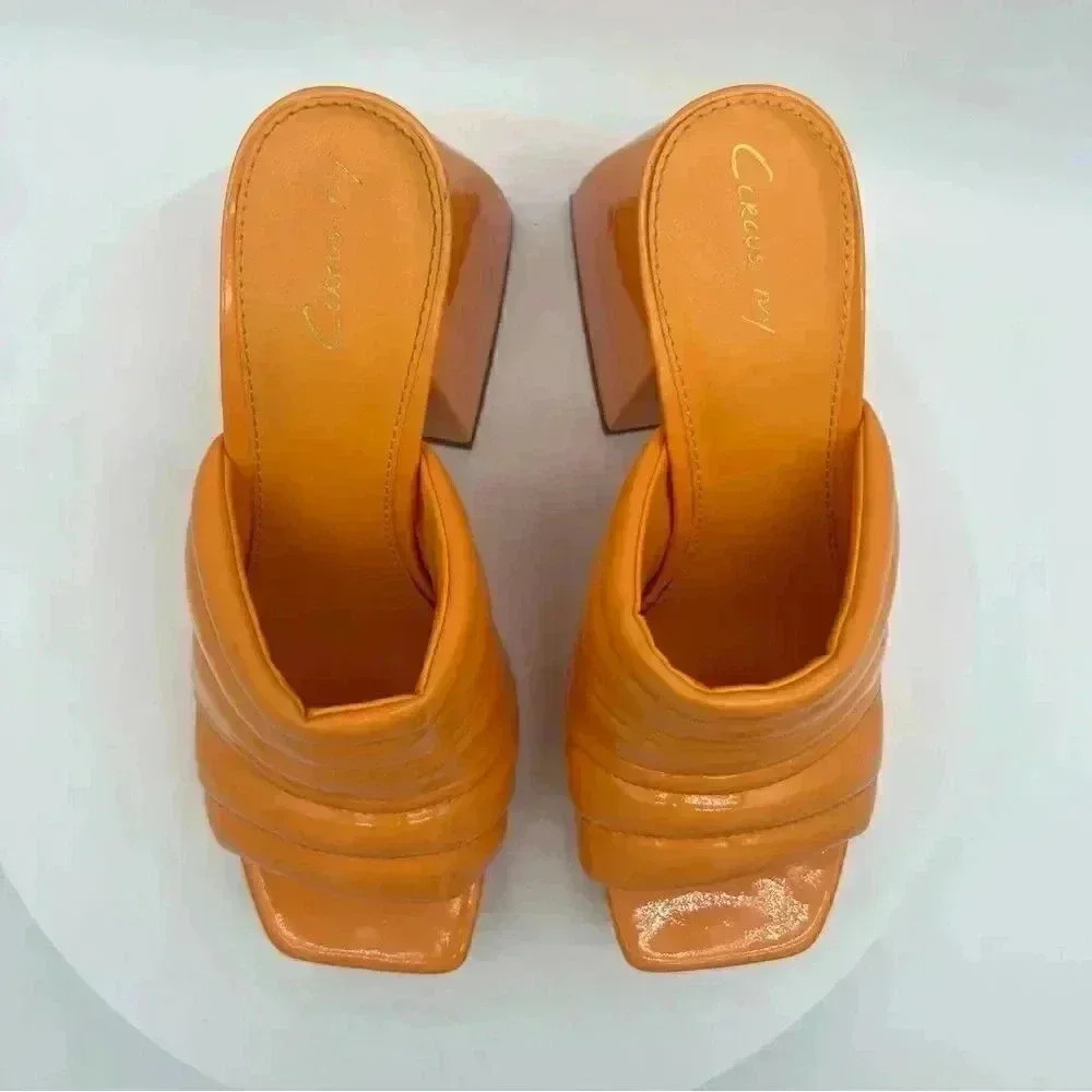Circus NY Sandals | Marlie Platform – Citrus Orange | Size 6 - Picture 4 of 10